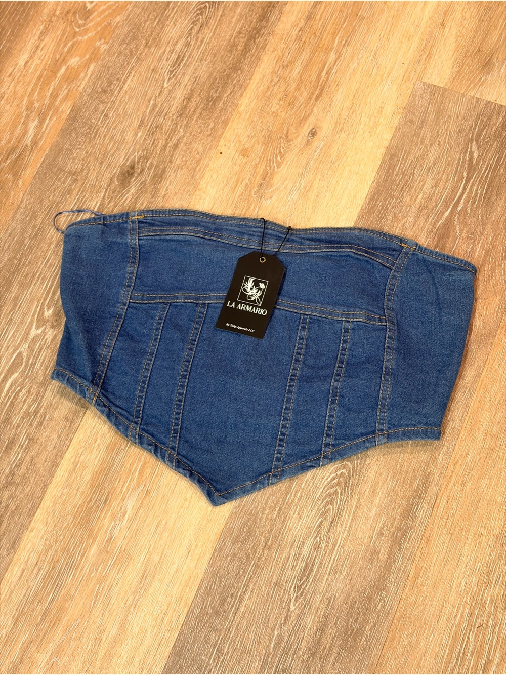 La Armario Denim Corset Top - Blue